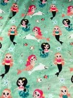 Double Sided Super Soft Cuddle Fleece Fabric Material - GREEN MERMAID